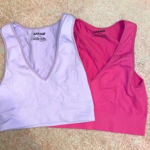 Garage Crop tanks (lilac and pink)